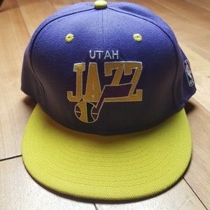 Utah Jazz Mitchell & Ness Purple Gold Hat
